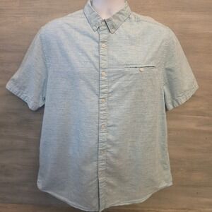 Denim & Flower Ricky Singh Light Blue Heathered Button Down Shirt Size XL GC